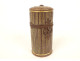 Cylindrical travel case for perfume, gilded leather, iron, 18th century