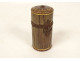 Cylindrical travel case for perfume, gilded leather, iron, 18th century