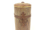 Cylindrical travel case for perfume, gilded leather, iron, 18th century