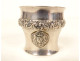Solid silver egg cup, Old Man of Paris, decorated with applied coat of arms, 19th century
