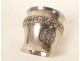 Solid silver egg cup, Old Man of Paris, decorated with applied coat of arms, 19th century