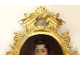 Miniature oval portrait of a woman, high-quality bronze frame, rocaille style, Louis XV, 18th century