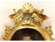 Miniature oval portrait of a woman, high-quality bronze frame, rocaille style, Louis XV, 18th century