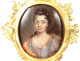 Miniature oval portrait of a woman, high-quality bronze frame, rocaille style, Louis XV, 18th century