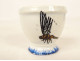 Creil Montereau earthenware egg cup, Rousseau pattern with Japanese-inspired dragonfly motif, 19th century