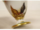 Paris porcelain egg cup decorated with a farmyard rooster, Empire gilt, 19th century