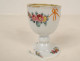 White opaline egg cup with garlands of flowers and gilt bows, Charles X style, 19th century