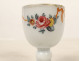 White opaline egg cup with garlands of flowers and gilt bows, Charles X style, 19th century