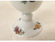 White opaline egg cup with garlands of flowers and gilt bows, Charles X style, 19th century