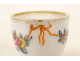 White opaline egg cup with garlands of flowers and gilt bows, Charles X style, 19th century