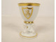 Empire porcelain egg cup, Paris, gilt decoration, busts of caryatids and sphinxes, 19th century