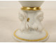 Empire porcelain egg cup, Paris, gilt decoration, busts of caryatids and sphinxes, 19th century