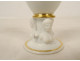 Empire porcelain egg cup, Paris, gilt decoration, busts of caryatids and sphinxes, 19th century