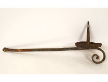 Wrought iron candlestick/light holder, 18th century