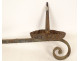 Wrought iron candlestick/light holder, 18th century