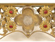 Thabor monstrance holder, bronze, gilt brass, Christ the Sacred Heart, flowers, 19th century