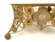 Thabor monstrance holder, bronze, gilt brass, Christ the Sacred Heart, flowers, 19th century