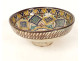 Mokhfia polychrome ceramic bowl/plate with Tronja tortoise motif, Morocco, Fez, early 20th century