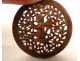 Small round corozo box carved with cherub musician, torch, and quiver, 19th century