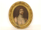 HSP ovale portrait Christ couronne épines Ecce Homo cadre sculpté XVIIème