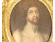 Oval portrait of Christ with crown of thorns, Ecce Homo, carved frame, 18th century