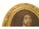 Oval portrait of Christ with crown of thorns, Ecce Homo, carved frame, 18th century