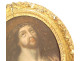 Oval portrait of Christ with crown of thorns, Ecce Homo, carved frame, 18th century