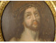 Oval portrait of Christ with crown of thorns, Ecce Homo, carved frame, 18th century