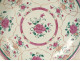 Large round porcelain platter, Compagnie Indes Famille Rose, China, flowers, 18th century