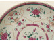 Large round porcelain platter, Compagnie Indes Famille Rose, China, flowers, 18th century