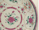 Large round porcelain platter, Compagnie Indes Famille Rose, China, flowers, 18th century