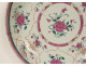 Large round porcelain platter, Compagnie Indes Famille Rose, China, flowers, 18th century