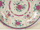 Large round porcelain platter, Compagnie Indes Famille Rose, China, flowers, 18th century