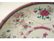 Large round porcelain platter, Compagnie Indes Famille Rose, China, flowers, 18th century