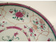 Large round porcelain platter, Compagnie Indes Famille Rose, China, flowers, 18th century