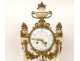 Louis XVI portico clock with white marble and bronze columns, Napoleon III style, 19th century