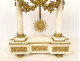 Louis XVI portico clock with white marble and bronze columns, Napoleon III style, 19th century