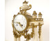 Louis XVI portico clock with white marble and bronze columns, Napoleon III style, 19th century