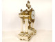 Louis XVI portico clock with white marble and bronze columns, Napoleon III style, 19th century