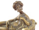 Small bronze sculpture of a reclining Orientalist odalisque woman, 19th century
