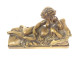 Small bronze sculpture of a reclining Orientalist odalisque woman, 19th century