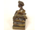 Small bronze sculpture of a reclining Orientalist odalisque woman, 19th century
