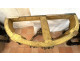 Louis XVI half-moon console table in gilt wood with coat of arms, heraldic shield, flowers, and marble, 19th century