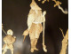 Pair of lacquered wood panels with Shibayama marquetry figures, Japan Meiji period, 19th century