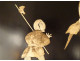 Pair of lacquered wood panels with Shibayama marquetry figures, Japan Meiji period, 19th century