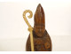 Small wooden sculpture of a Saint Bishop with a crosier and mitre, 19th century