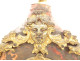 Boulle marquetry cartel clock in bronze depicting the god Mars, Cupid, and Venus, 18th century