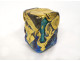 Compression sculpture paperweight by Jean-Claude Novaro, glass and gold leaf