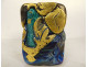Compression sculpture paperweight by Jean-Claude Novaro, glass and gold leaf