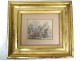 Small watercolor by Robert Léopold Leprince, countryside scene, donkey rest stop, 19th century